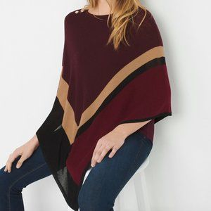 White House Black Market Colorblock Poncho